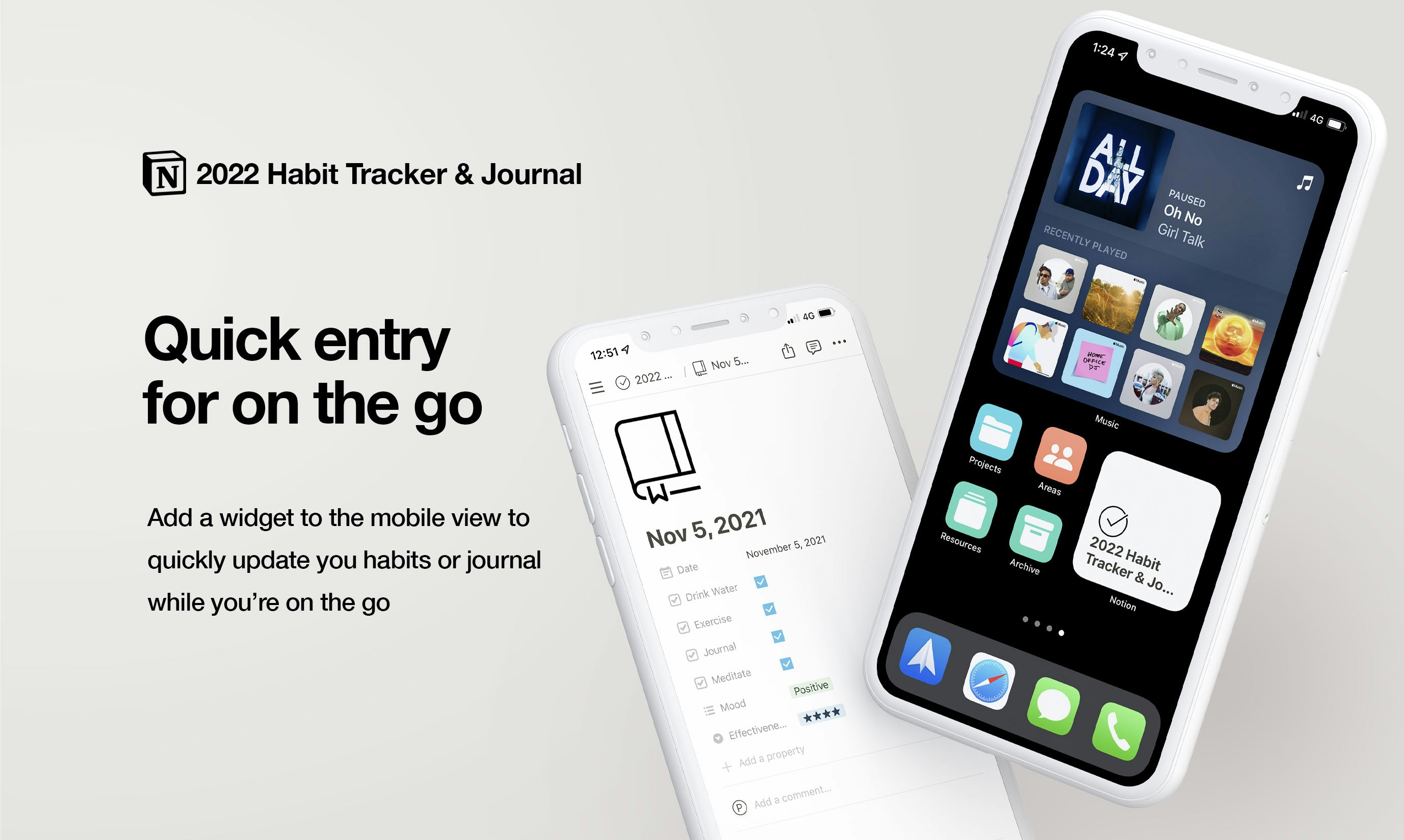 Notion Habit Tracker and Goals Journal gallery image