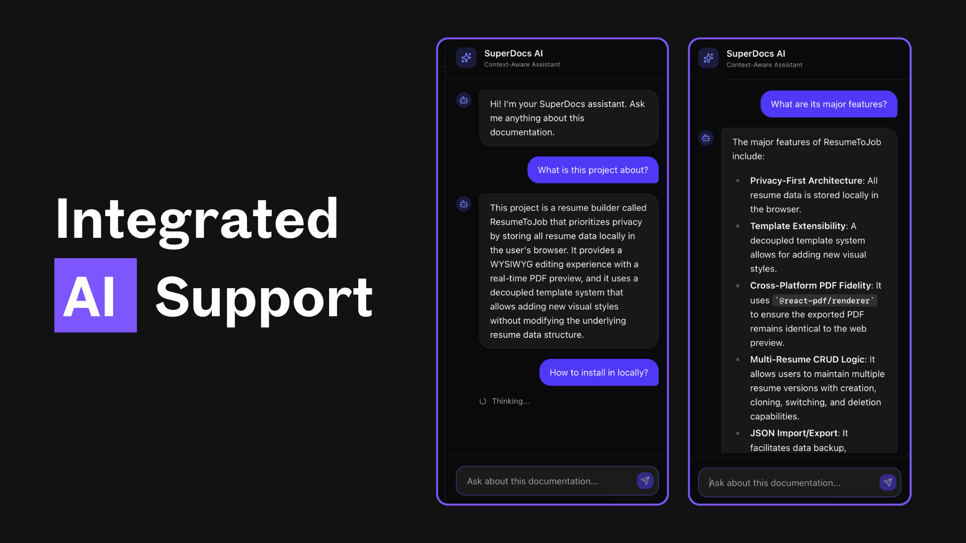 SuperDocs - Screenshot 2 showing product features and functionality