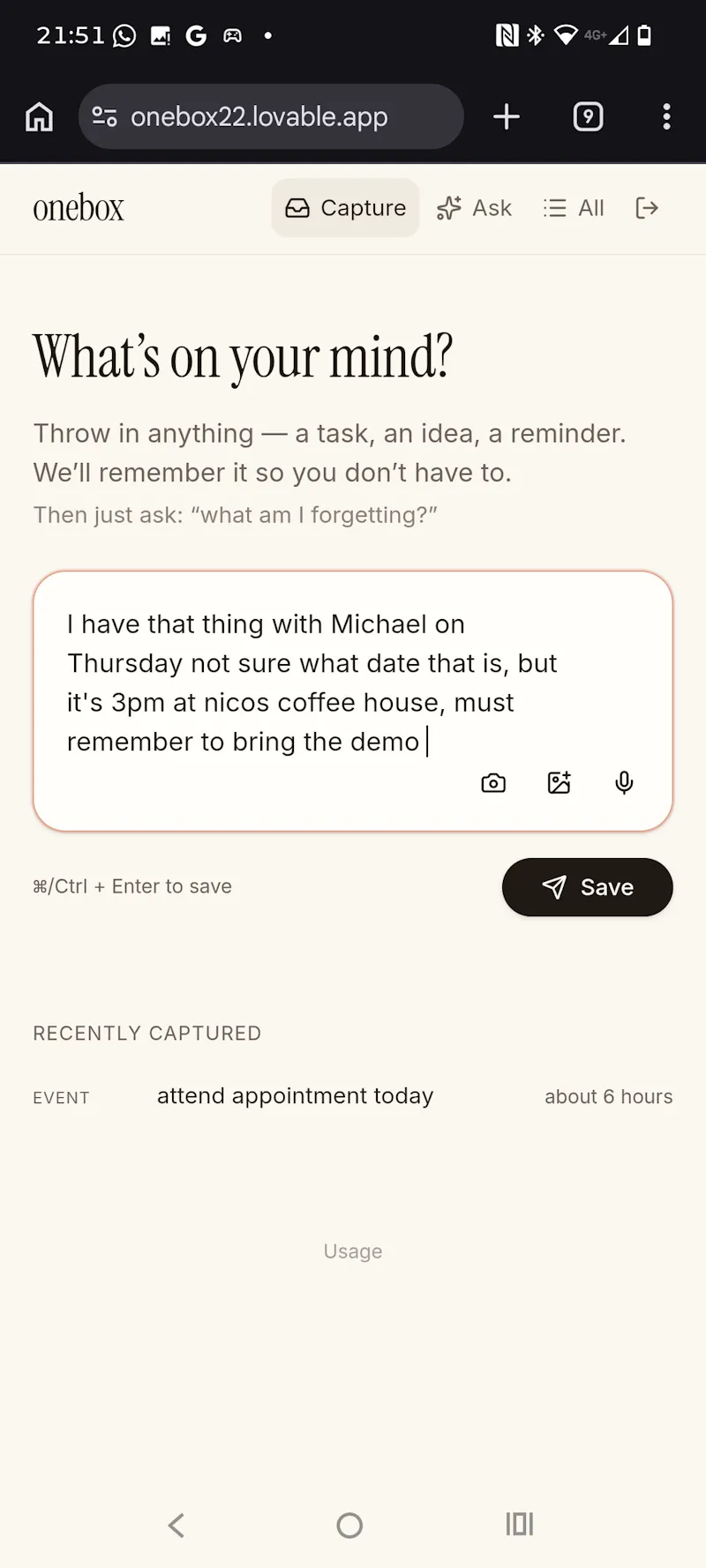 ONEBOX  screenshot 2