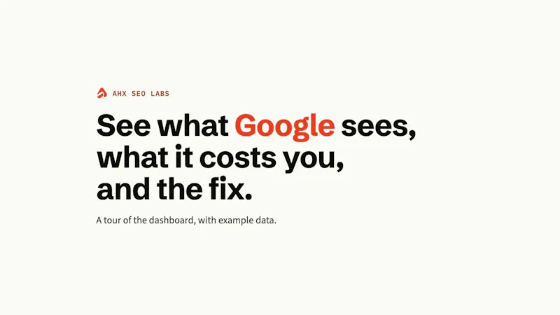 AHX SEO Labs screenshot 1 (video preview)