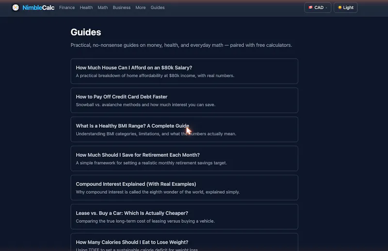 NimbleCalc screenshot 3