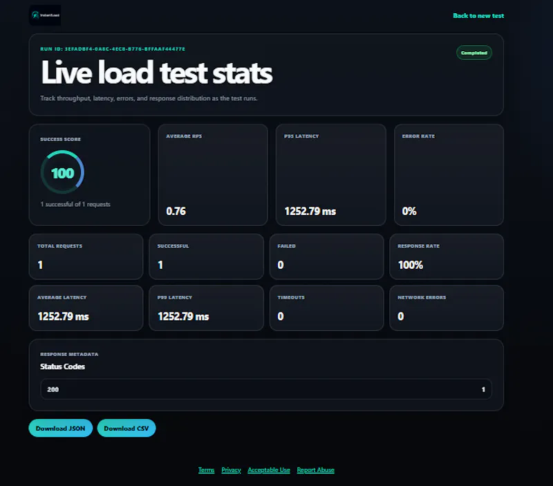 Instant Load Test screenshot 4