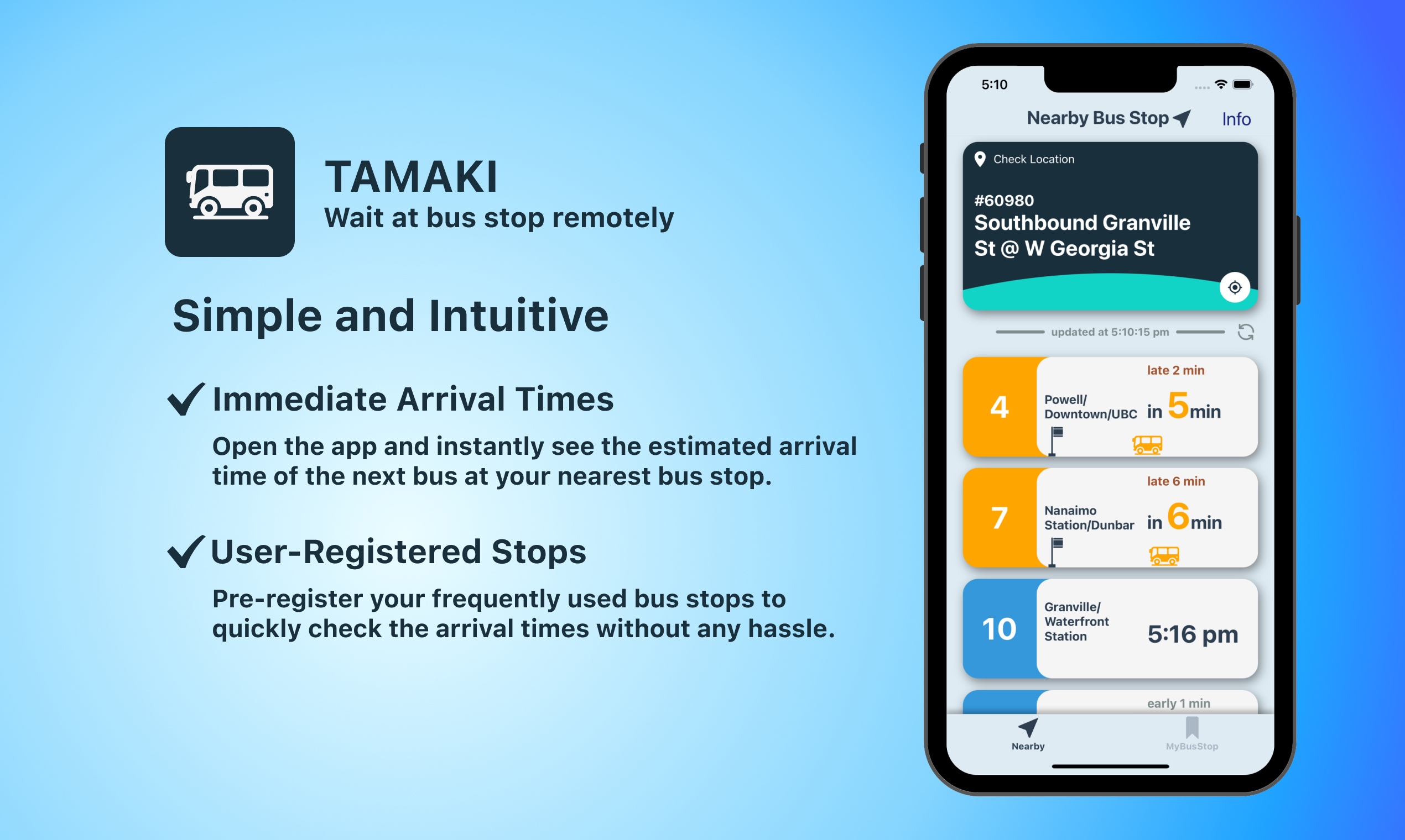 Тамаки - Точно предсказать время прибытия автобусов медиа 2