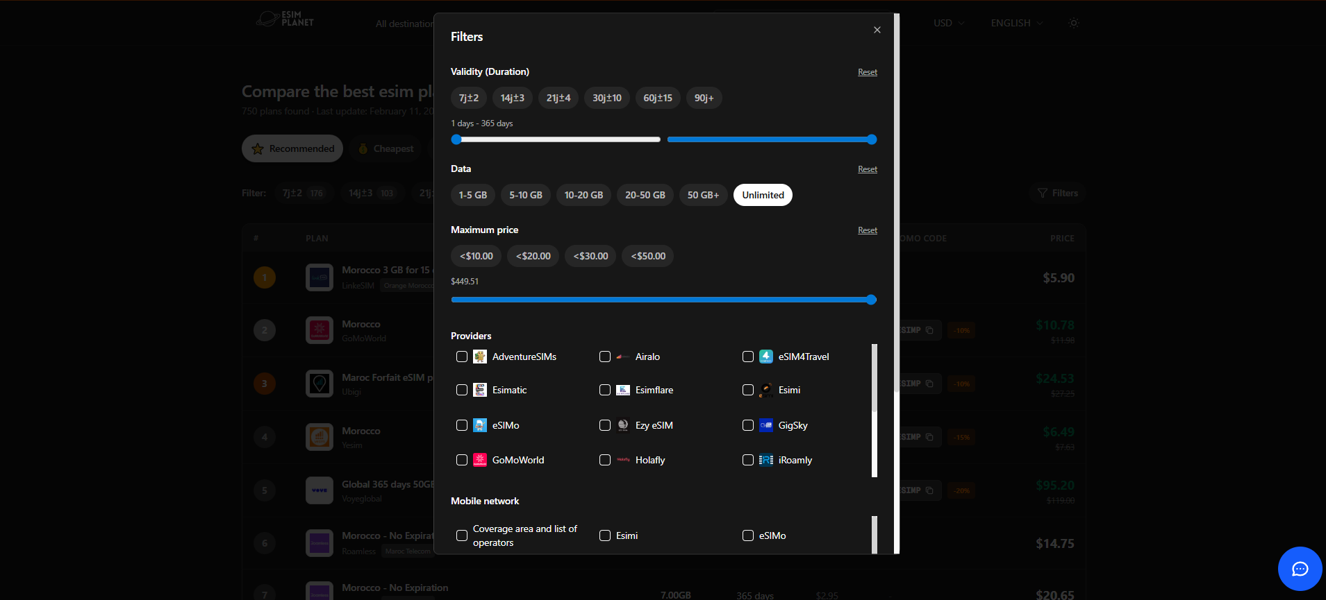 eSIM Planet - Screenshot 5 showing product features and functionality
