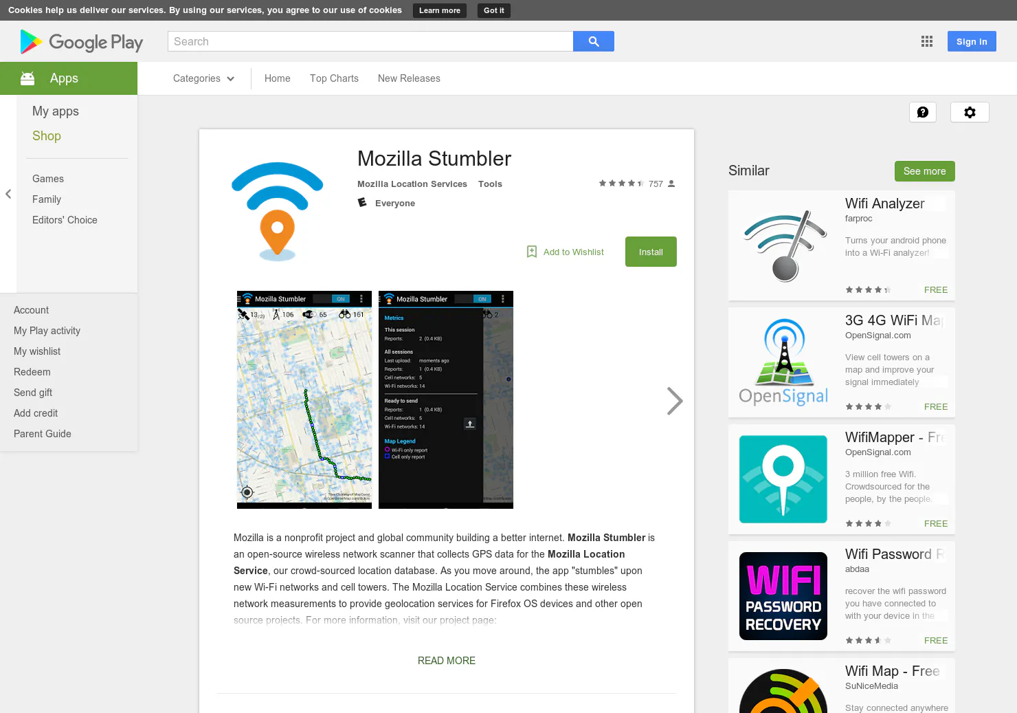 Mozilla Stumbler