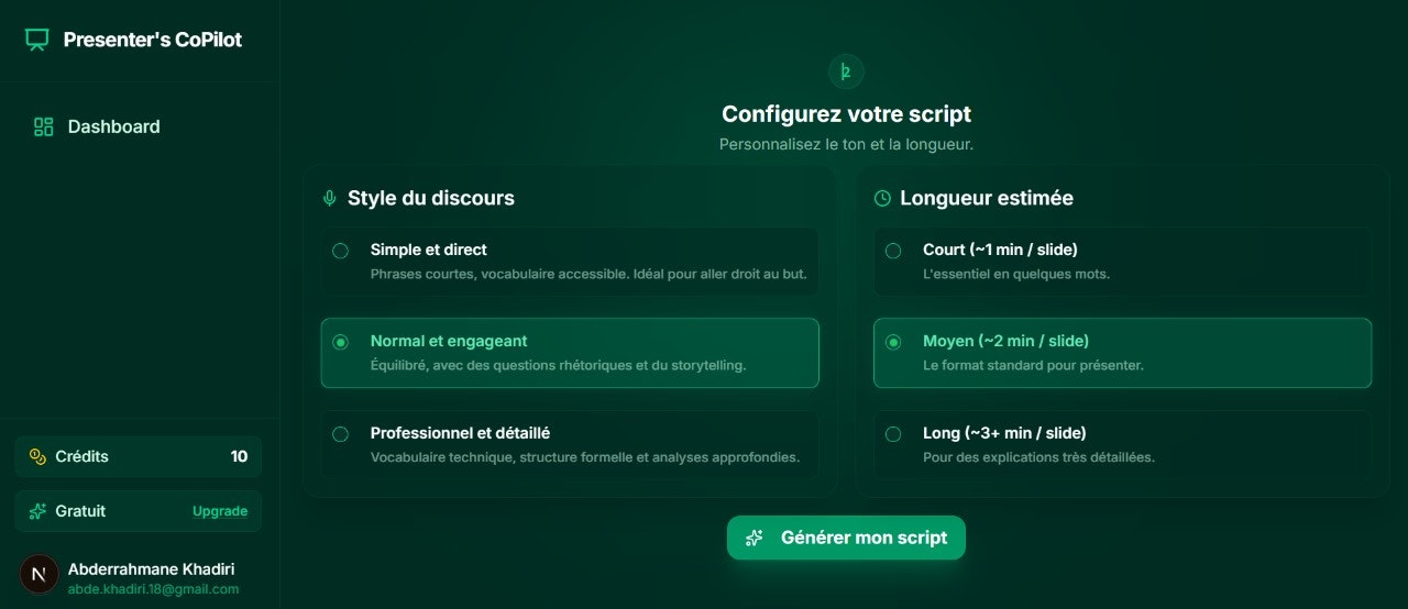 Presenter's CoPilot - Main product screenshot demonstrating key features and user interface