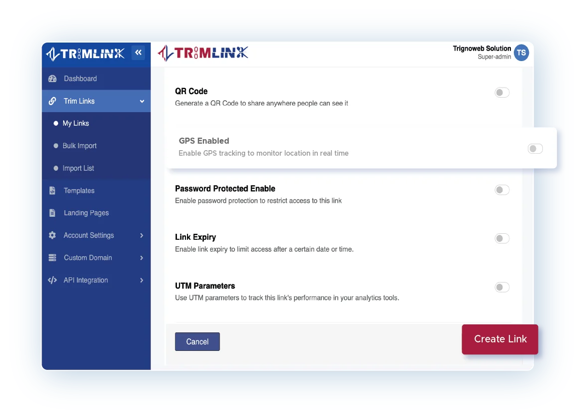 Trimlink - Screenshot 4 showing product features and functionality