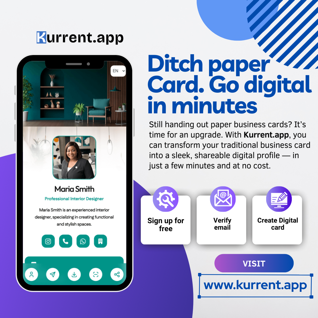 Media Kurrent.App - Cho phép người dùng tạo danh thiếp kỹ thuật số ở Châu Phi 4