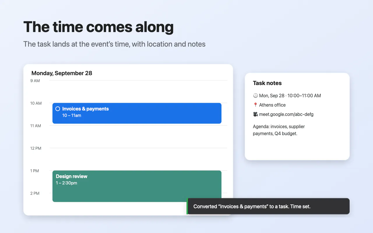 Event → Task for Google Calendar gallery image