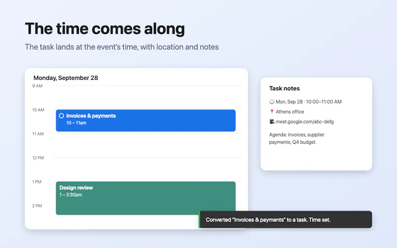 Event → Task for Google Calendar screenshot 3