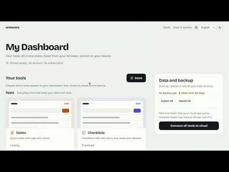 Oneware screenshot 1 (video preview)