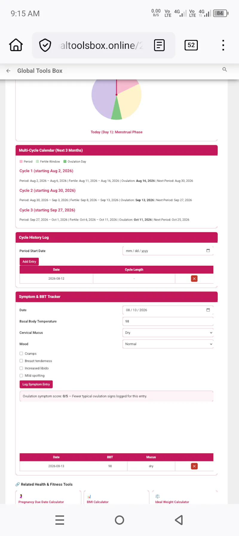 Ovulation Calculator  screenshot 2
