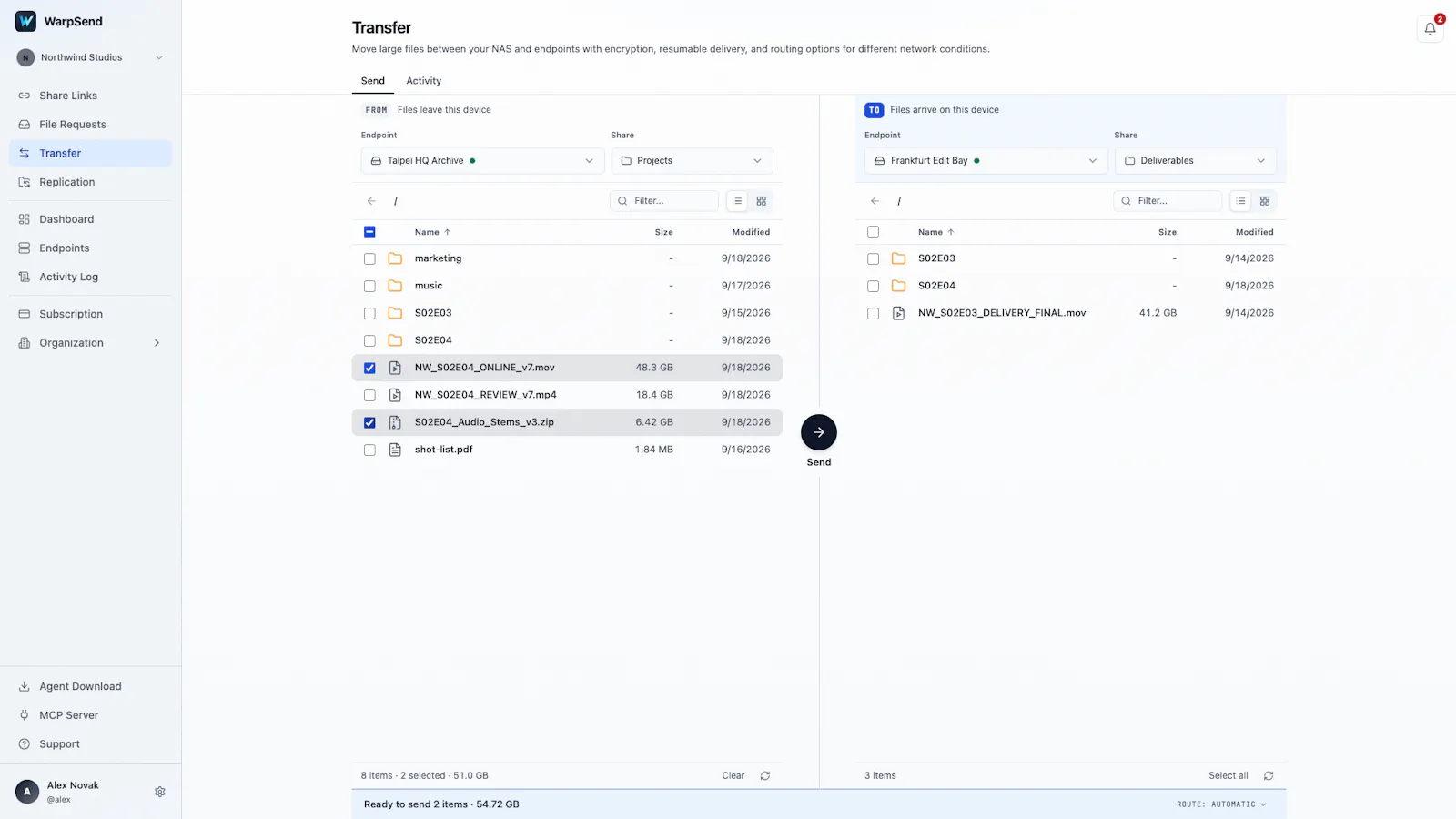 WarpSend screenshot 4