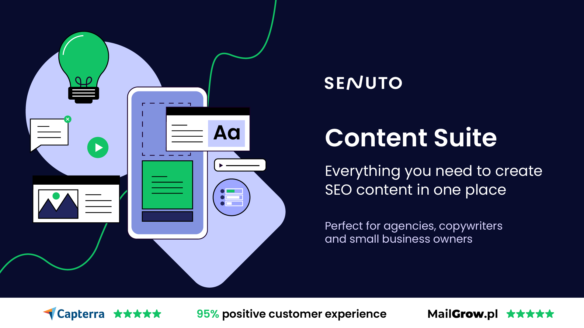 startuptile Content Suite by Senuto-Generate web traffic with just a few clicks