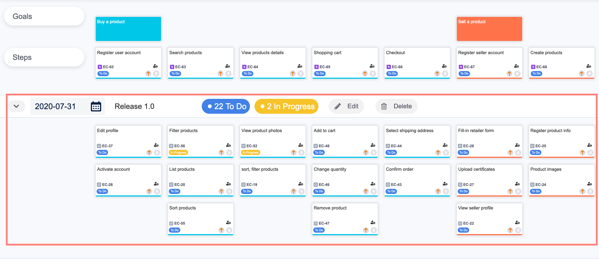 Agile User Story Mapping for Jira - A visual user story mapping board