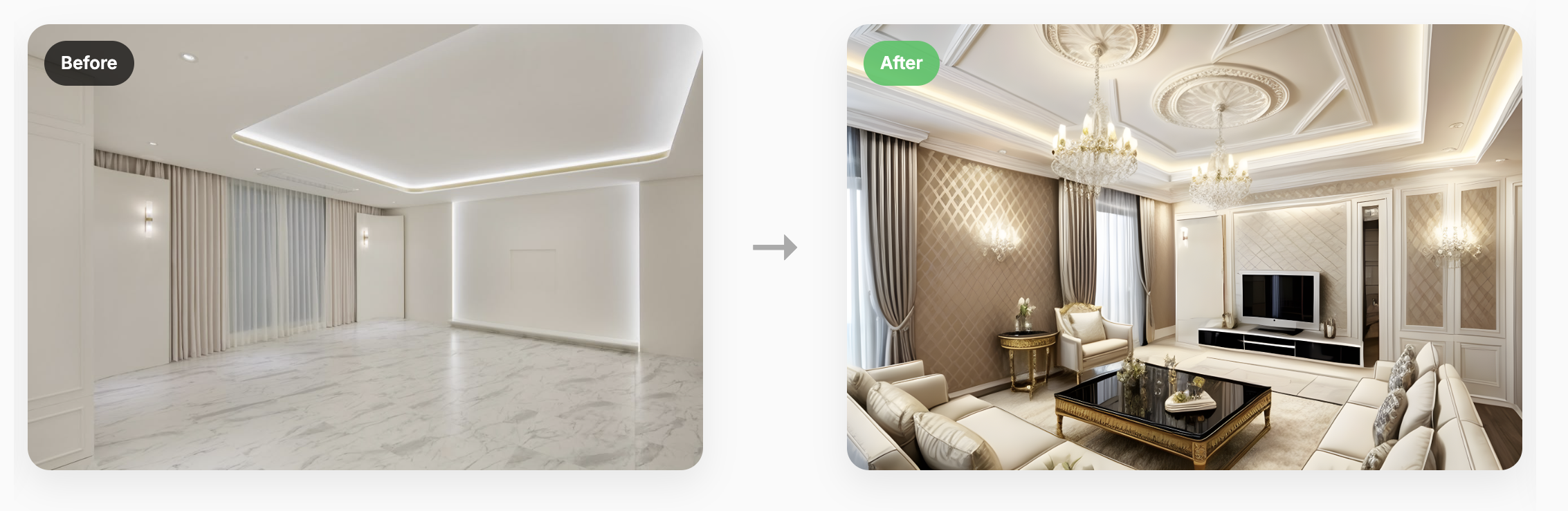 MY INTERIOR DESIGN AI - Main product screenshot demonstrating key features and user interface