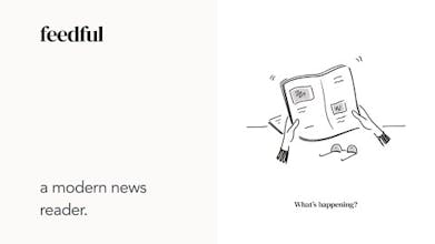 Imagem da interface do leitor de notícias Feedful apresentando visualizações personalizáveis ​​com publicações de mídia como Producthunt e Hackernews.