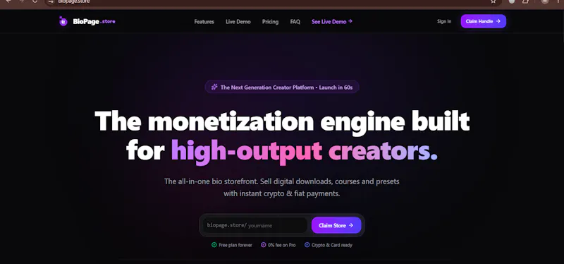 in-Bio & Digital Storefront screenshot 2