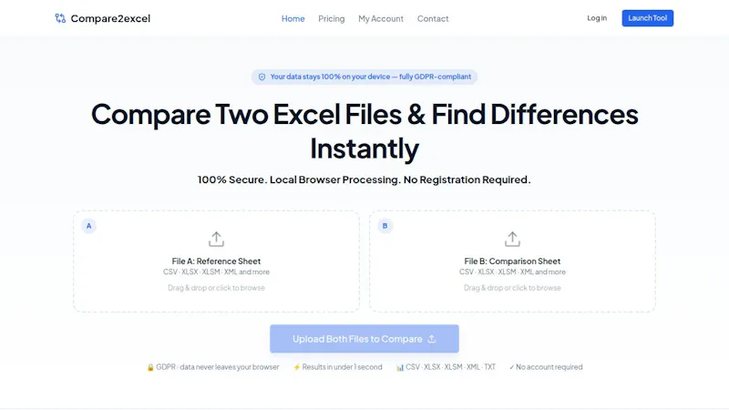 Compare2excel screenshot 1