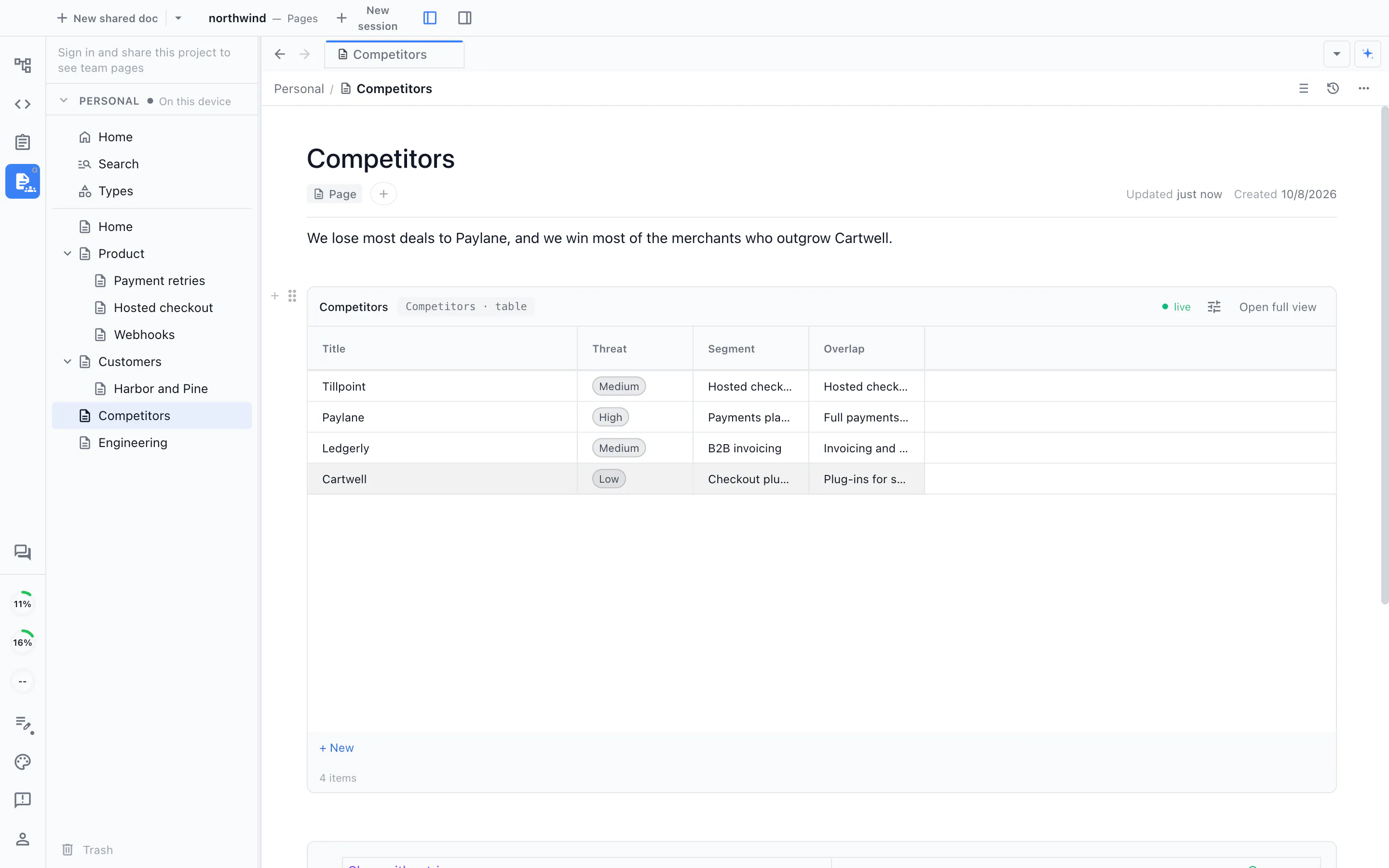 Nimbalyst Wiki screenshot 2