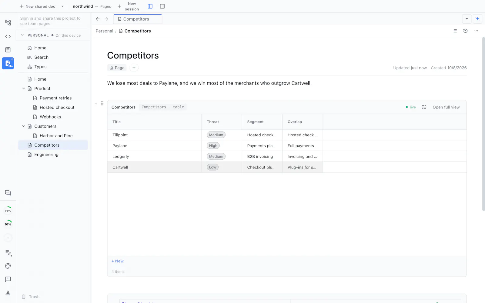 Nimbalyst Wiki screenshot 3