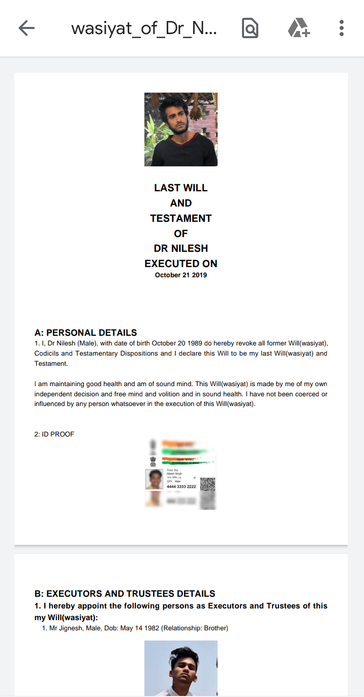 My Wasiyat gallery image