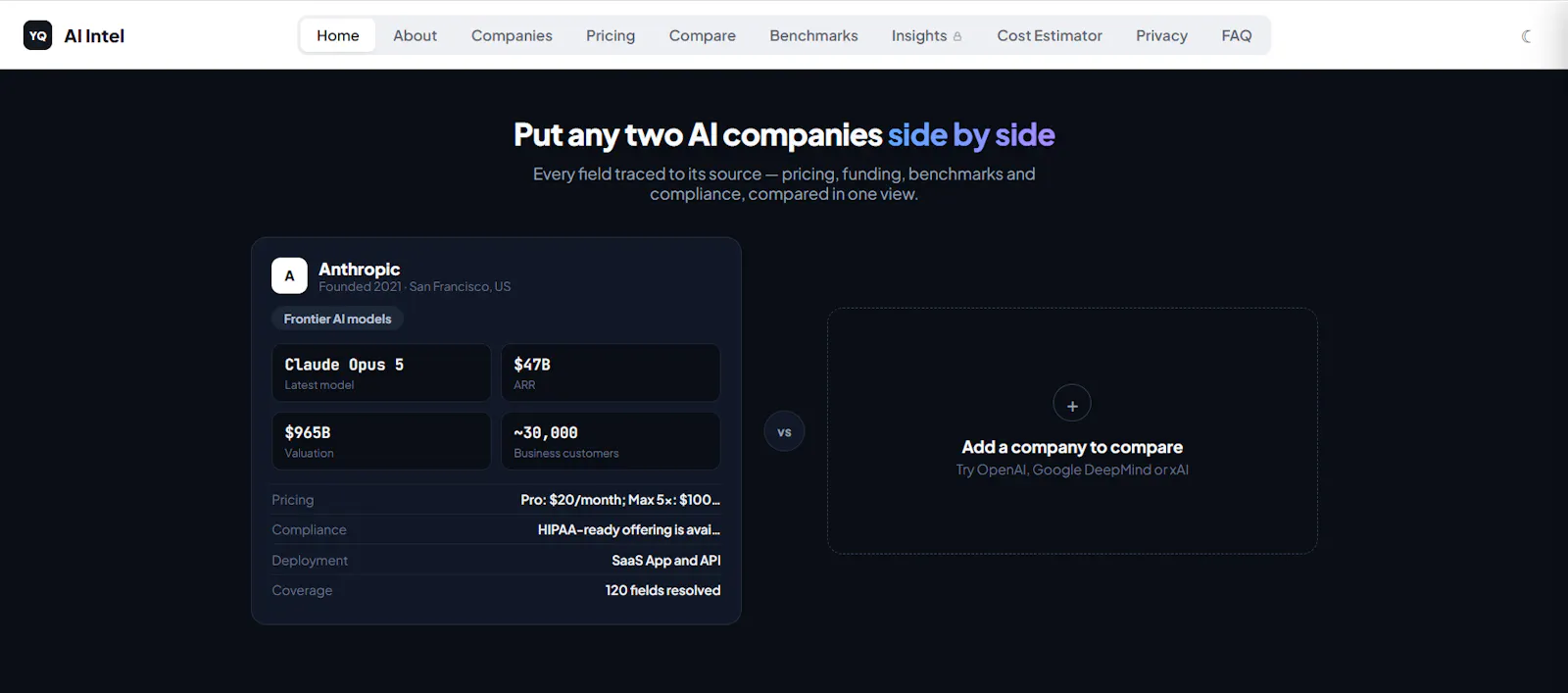 AI Intel - Research & Compare AI Tools screenshot 1