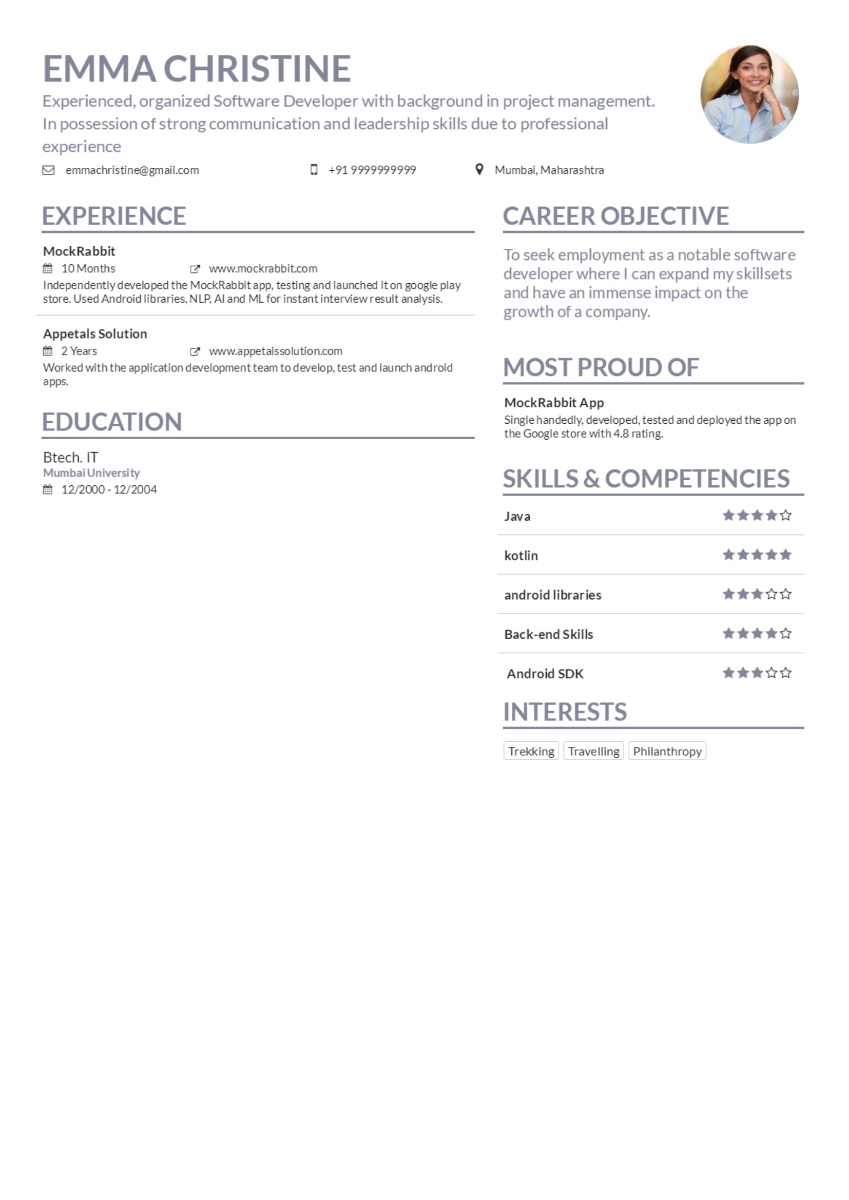 Resume Maker by MockRabbit media 1