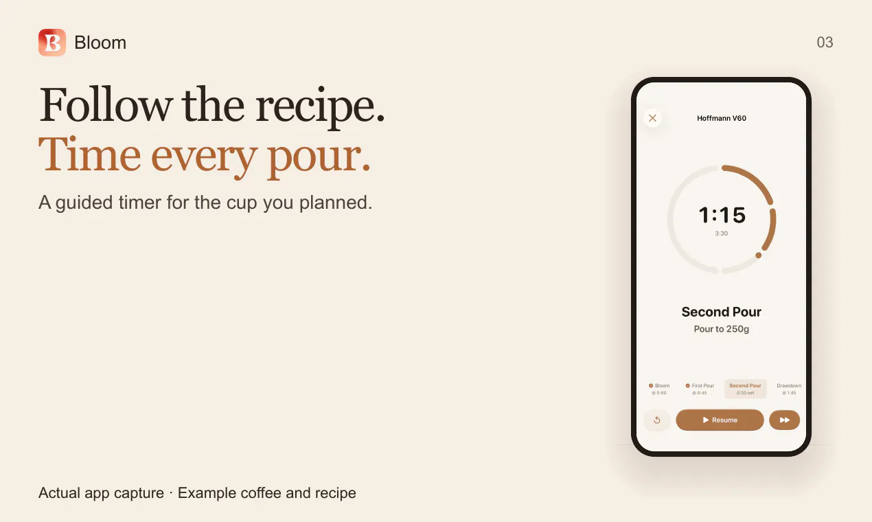 Bloom — Coffee Timer & Journal gallery image