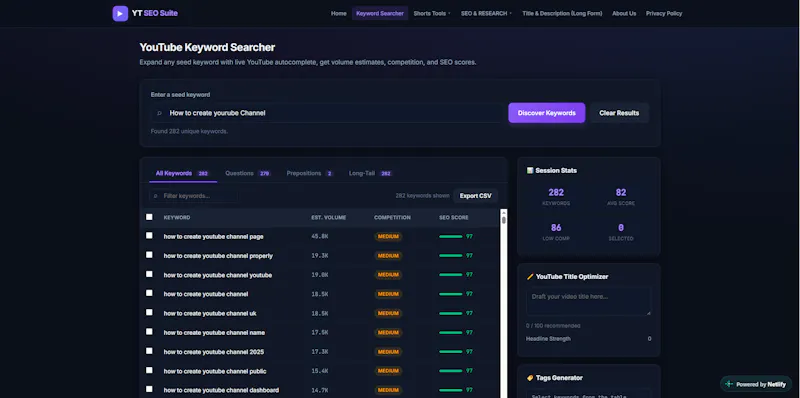 YT SEO Suite screenshot 2