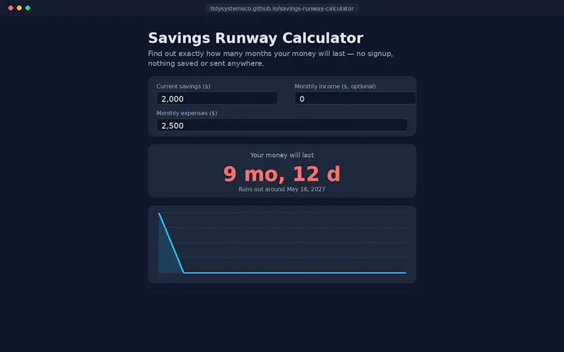 Savings Runway Calculator screenshot 3