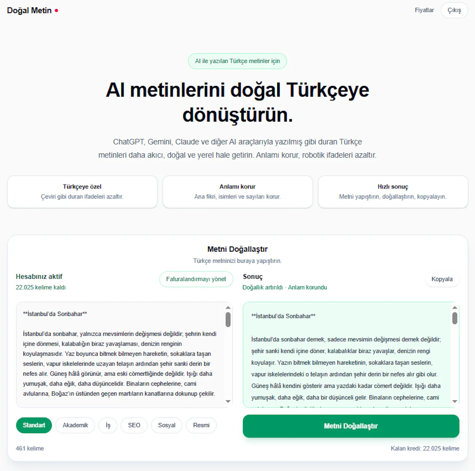 Doğal Metin screenshot 2
