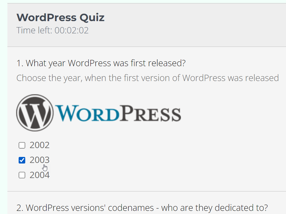 Média Plugin WordPress Quiz Manager - Plugin permet aux utilisateurs de créer et de gérer des quiz sur votre site. 10