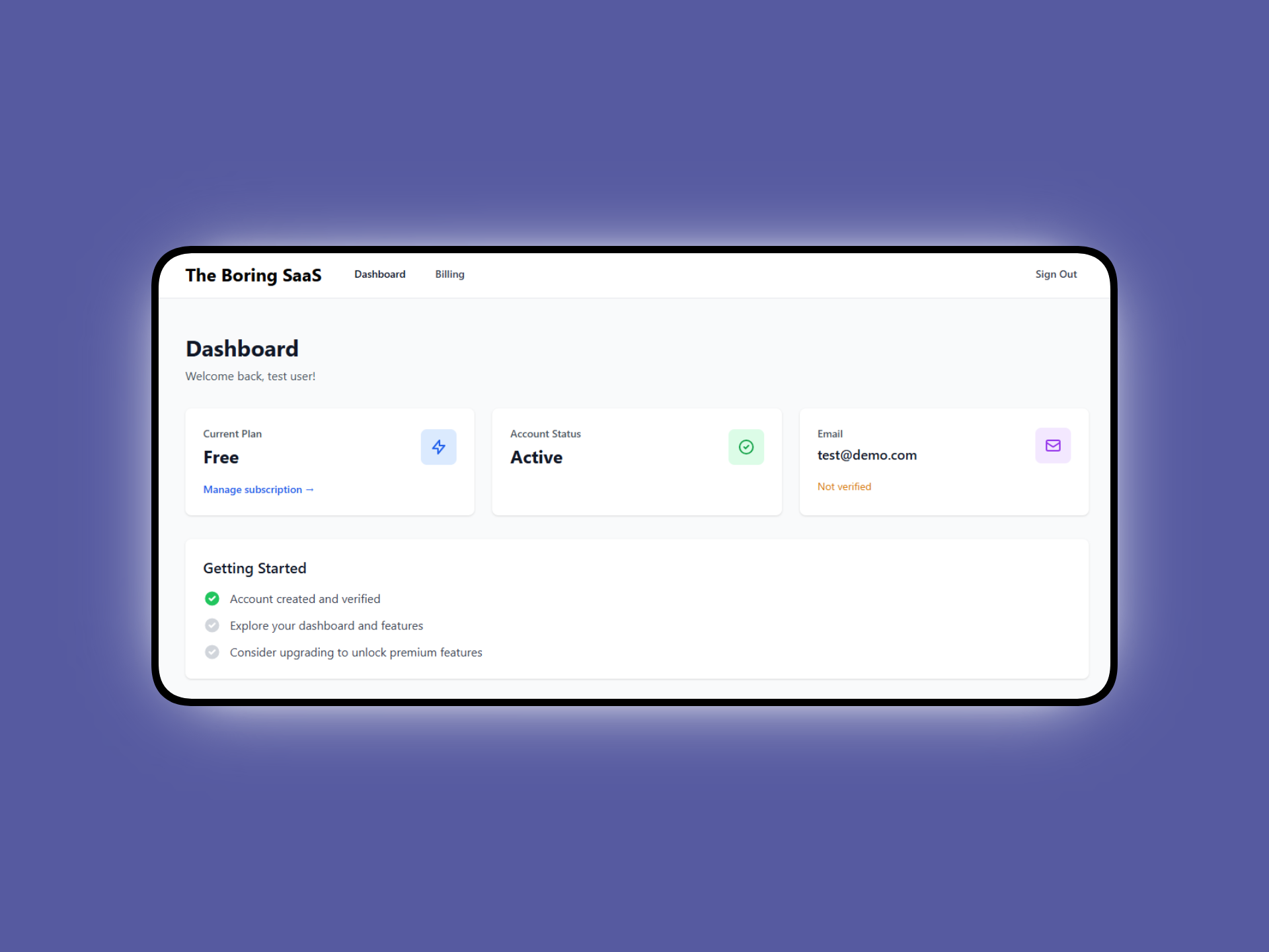The Boring SaaS Starter Kit - Screenshot 2 showing product features and functionality