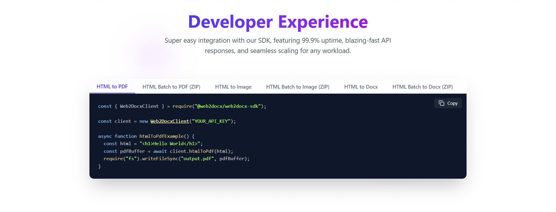 Web2docx - Convert HTML to PDF, DOCX & more – instantly via API. media 3