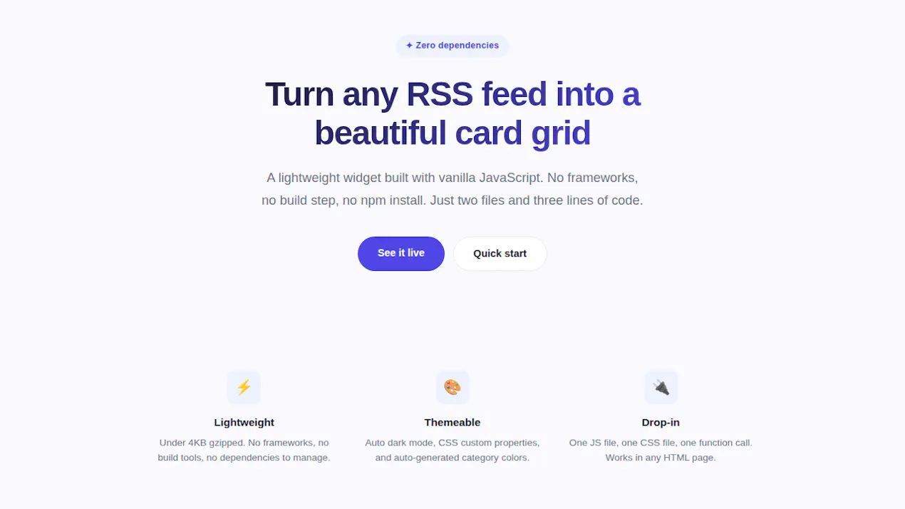 RSS Feed Widget product