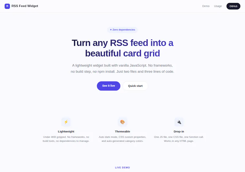 RSS Feed Widget screenshot 1