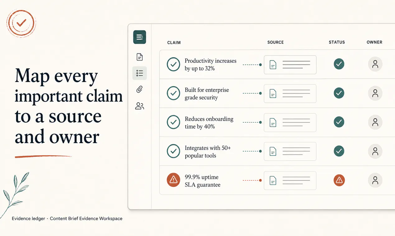 Content Brief Evidence Workspace screenshot