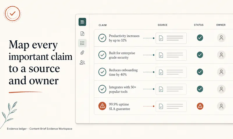 Content Brief Evidence Workspace screenshot 2
