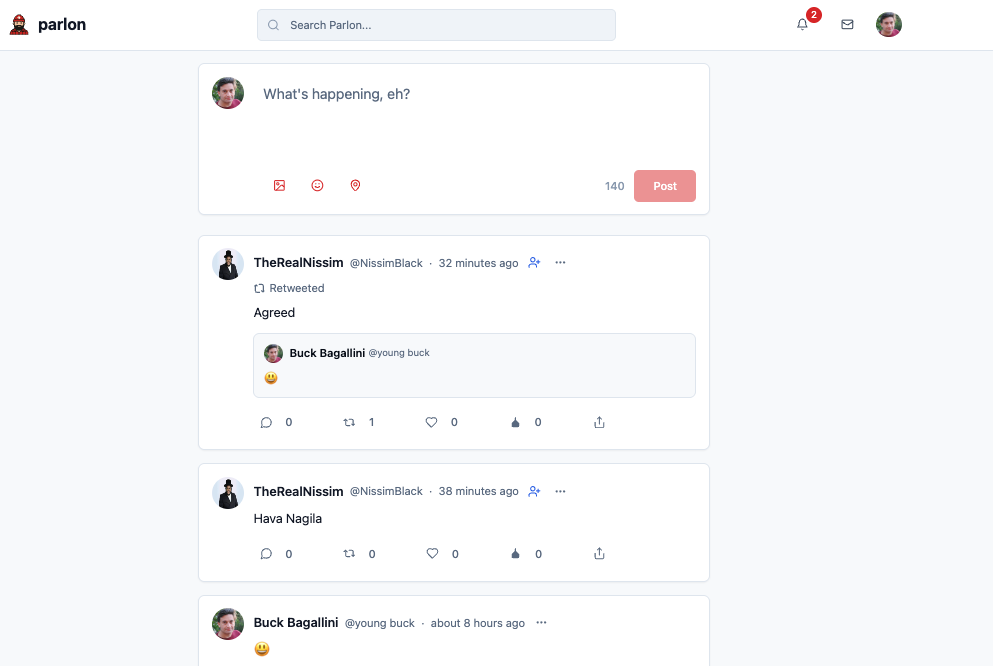Parlon - Social network del Canada media 1