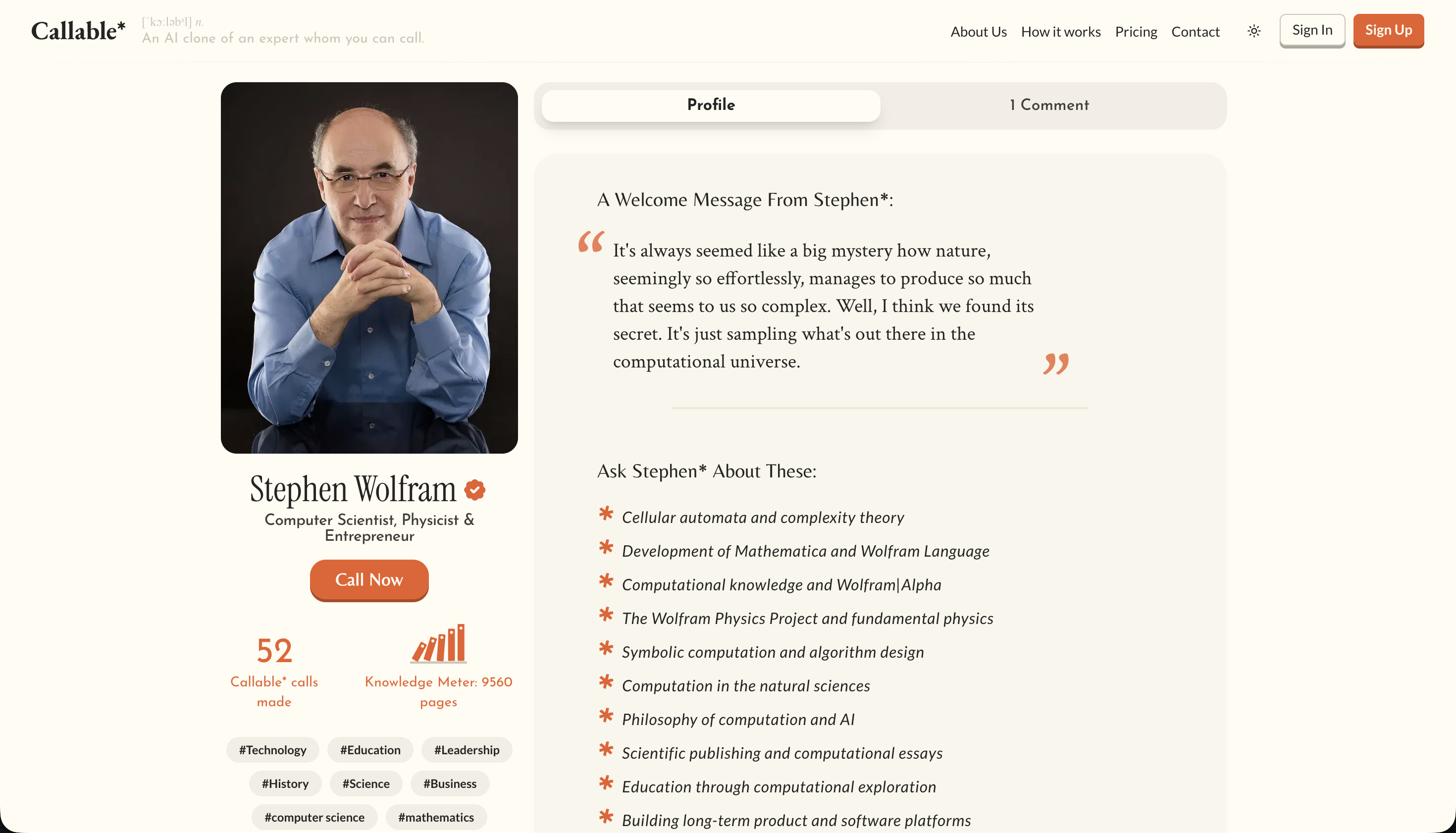 Callable* - Screenshot 2 showing product features and functionality