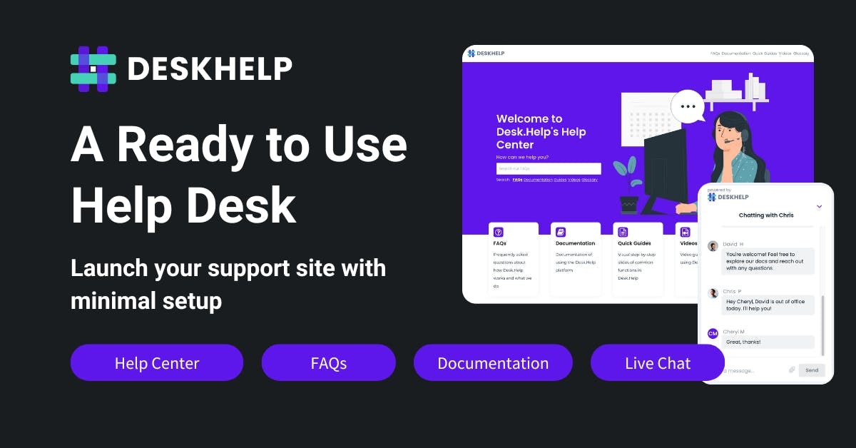 وسائط Desk.Help - أداة دعم العملاء لصانعي الفردي والفرق الصغيرة 1