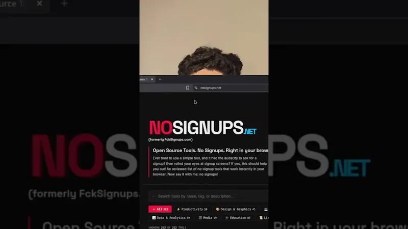 NoSignups screenshot 1 (video preview)