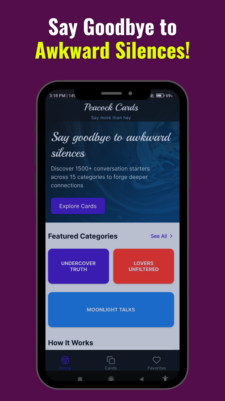 Peacock Cards - Screenshot 2 showing product features and functionality