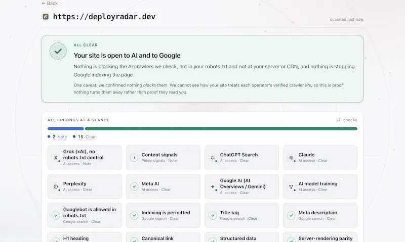 DeployRadar screenshot 2