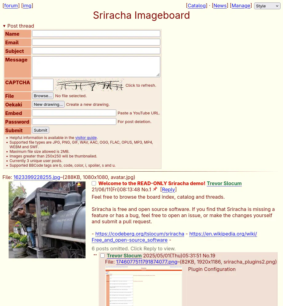 Sriracha Imageboard Hosting gallery image