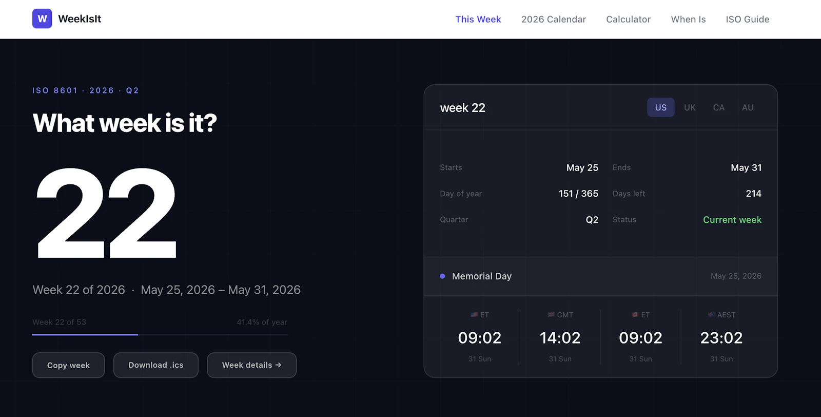 WeekIsIt screenshot 1