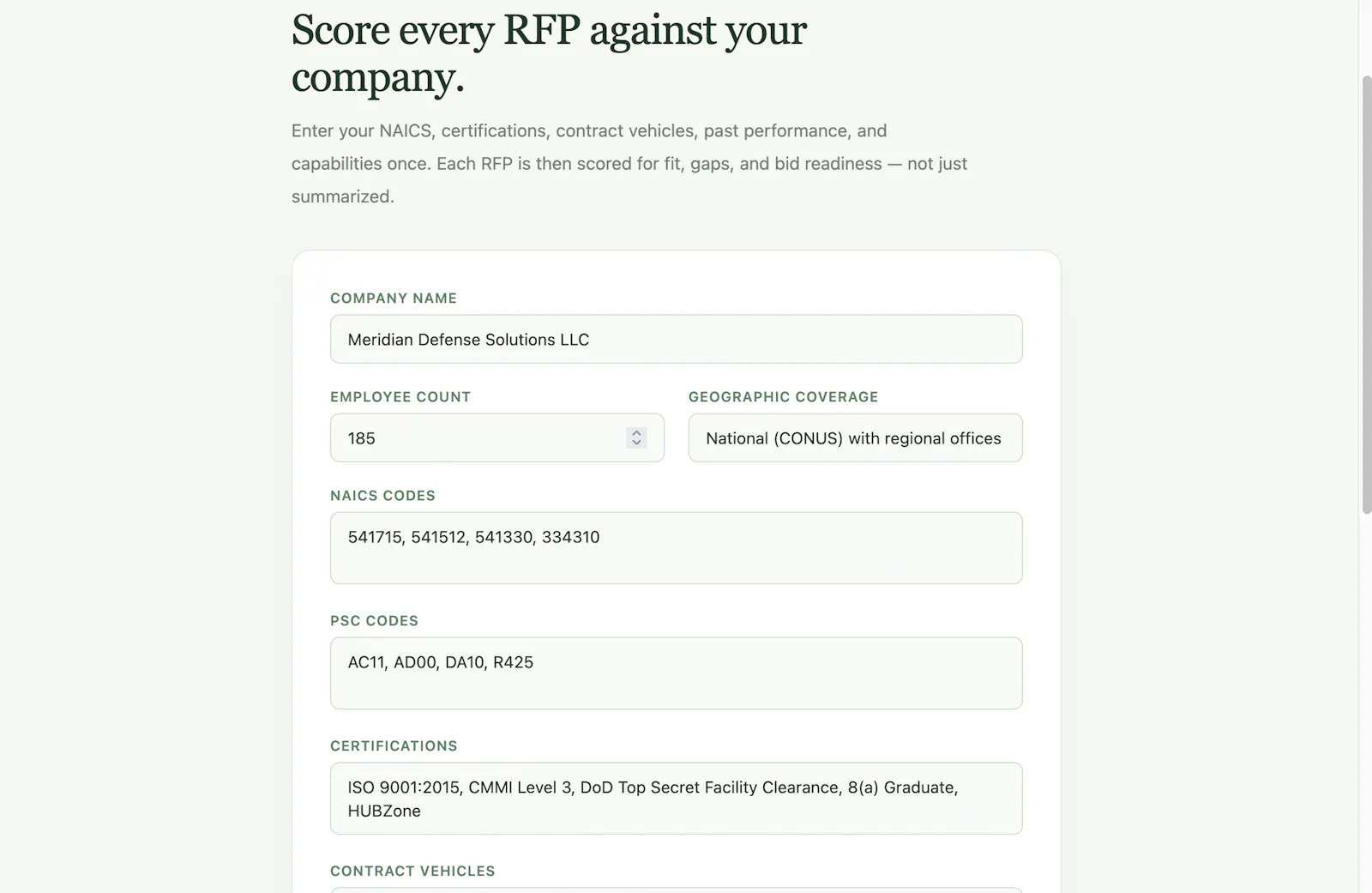  RFP Intelligence Workspace screenshot 3