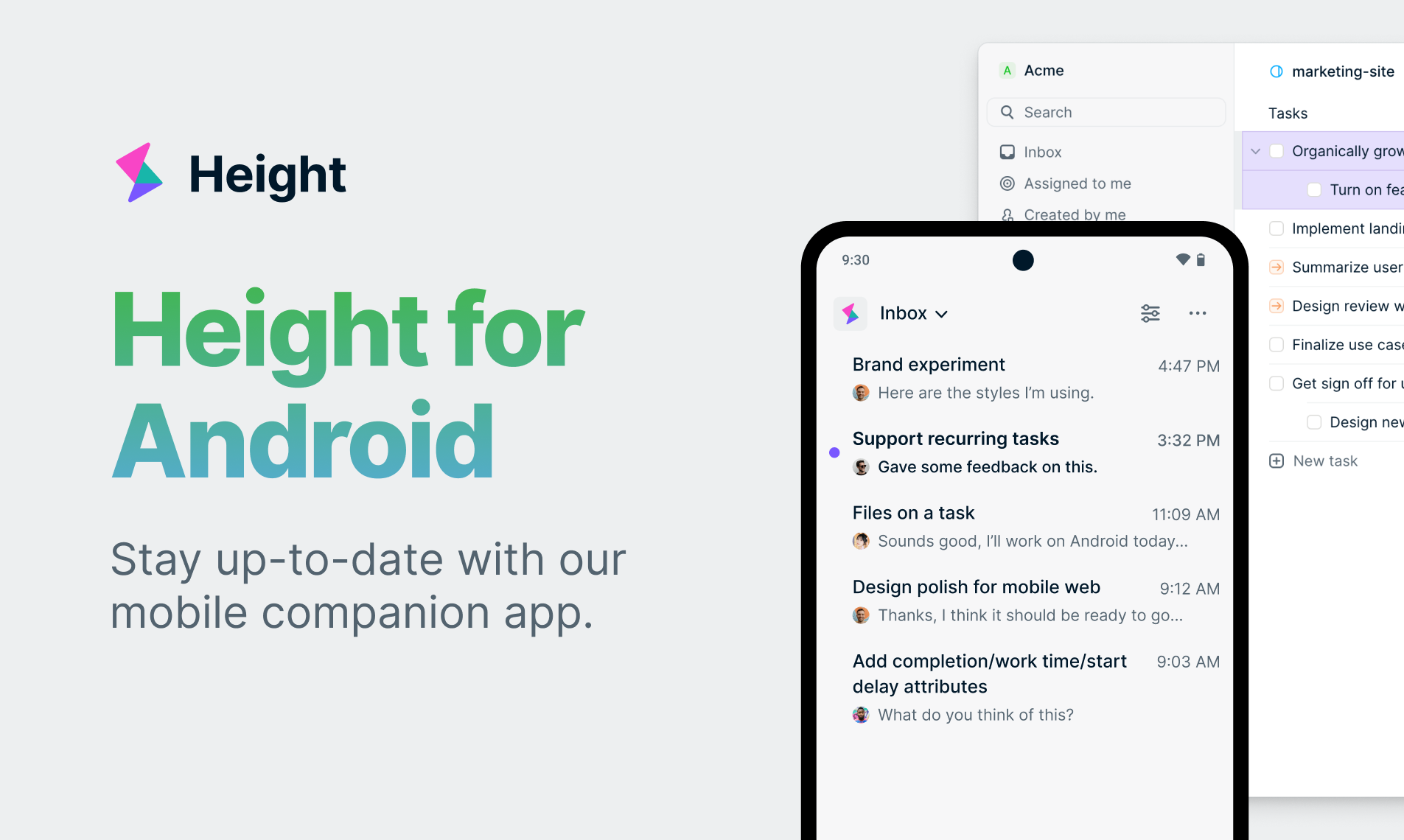 Altezza per Android - Gestione del progetto in tasca: prendi il tuo lavoro in viaggio media 1