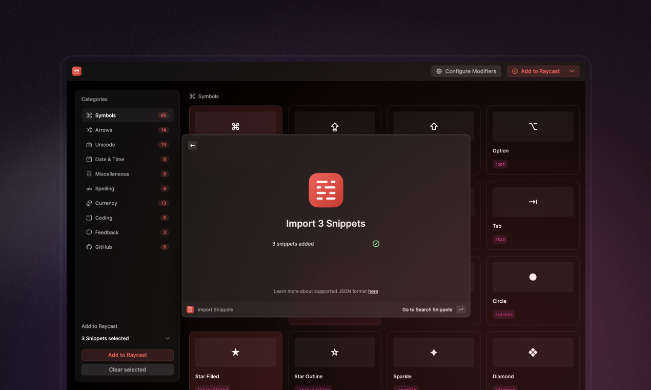 Snippet Explorer por Raycast media 4